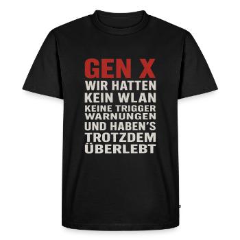 Gen X We didn't have wifi - Men's Premium Organic T-Shirt - black - Front - Nico (187cm)