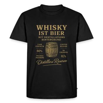 Whisky is beer with distillation background - Men's Premium Organic T-Shirt - black - Front - Nico (187cm)