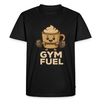 Gym Fuel Café Drôle Dessin animé - T-shirt Premium bio Homme - noir - Devant - Nico (187cm)