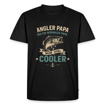 Papa pêcheur comme un papa normal, mais beaucoup plus frais - T-shirt Premium bio Homme - noir - Devant - Nico (187cm)