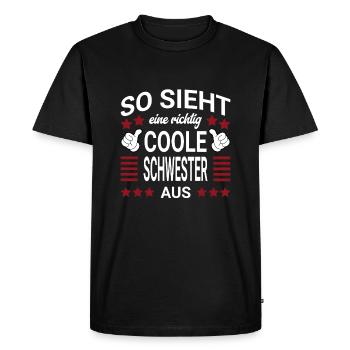 Style de sœur cool - T-shirt Premium bio Homme - noir - Devant - Nico (187cm)