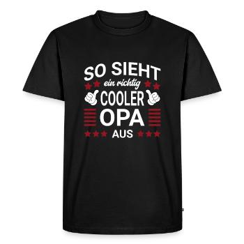 Style grand-père cool - T-shirt Premium bio Homme - noir - Devant - Nico (187cm)