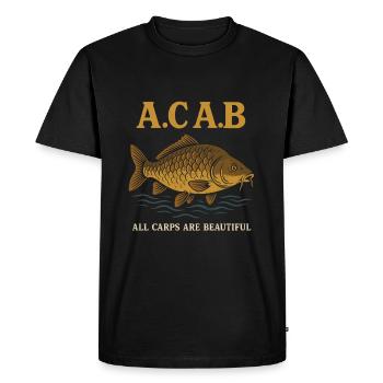 A.C.A.B – Toutes les carpes sont belles - T-shirt Premium bio Homme - noir - Devant - Nico (187cm)
