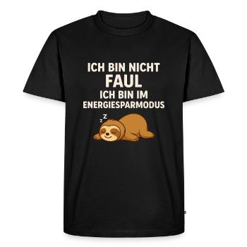 Not lazy – in power saving mode – sloth - Men's Premium Organic T-Shirt - black - Front - Nico (187cm)