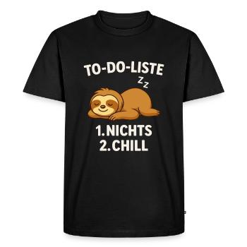 To-Do List: Nothing & Chill – Sloth - Men's Premium Organic T-Shirt - black - Front - Nico (187cm)