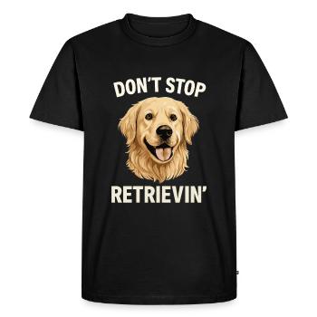 N’arrêtez pas de récupérer un drôle de Golden Retriever - T-shirt Premium bio Homme - noir - Devant - Nico (187cm)