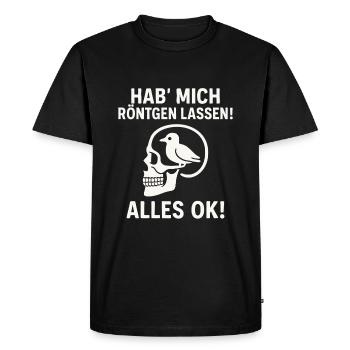 Image radiographique avec un oiseau dans la tête - T-shirt Premium bio Homme - noir - Devant - Nico (187cm)