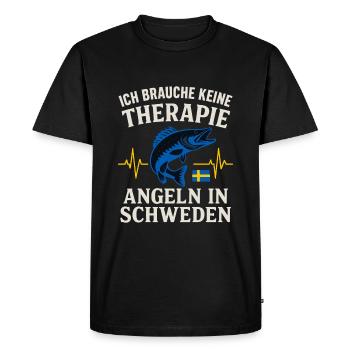 Je n’ai pas besoin de thérapie pour pêcher en Suède - T-shirt Premium bio Homme - noir - Devant - Nico (187cm)