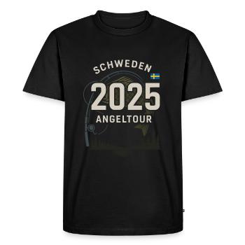 Voyage de pêche en Suède 2025 Aventure - T-shirt Premium bio Homme - noir - Devant - Nico (187cm)
