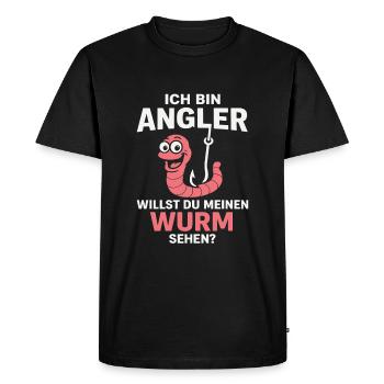 Do you want to see my worm? - Men's Premium Organic T-Shirt - black - Front - Nico (187cm)