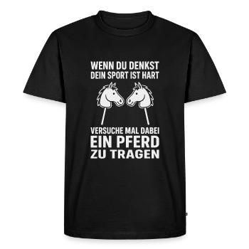 Hobby Horsing – Try to carry a horse - Men's Premium Organic T-Shirt - black - Front - Nico (187cm)