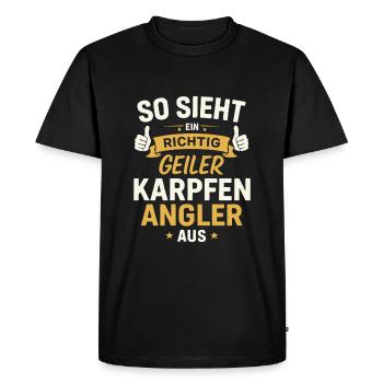 Carp Angler – Dicton amusant - T-shirt Premium bio Homme - noir - Devant - Nico (187cm)