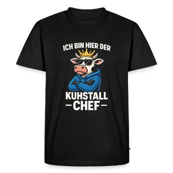 Cowshed – Cool Cartoon Cow - Men's Premium Organic T-Shirt - black - Front - Nico (187cm)