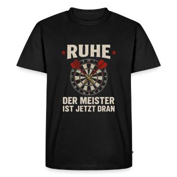Darts Master – Rest at the Oche - Men's Premium Organic T-Shirt - black - Front - Nico (187cm)