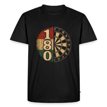 Fléchette rétro style 180 avec disque - T-shirt Premium bio Homme - noir - Devant - Nico (187cm)