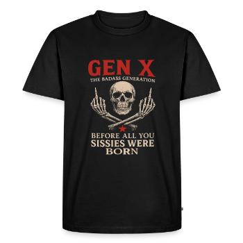 Gen X Skull Légende de la vieille école - T-shirt Premium bio Homme - noir - Devant - Nico (187cm)