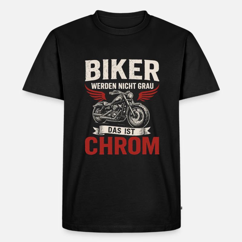 Biker Spruch – Das ist Chrom - Männer Premium Bio T-Shirt - Schwarz