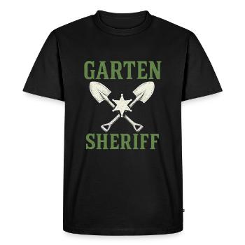 Garden Sheriff Funny Gardener Outfit - Men's Premium Organic T-Shirt - black - Front - Nico (187cm)