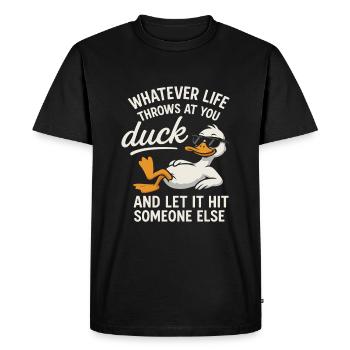 Refroidissez le canard et laissez-le frapper - T-shirt Premium bio Homme - noir - Devant - Nico (187cm)