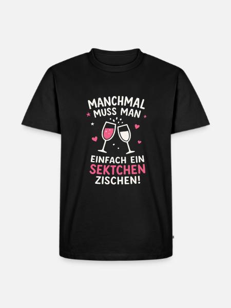 Sparkling wine hisses funny saying - Men's Premium Organic T-Shirt - black