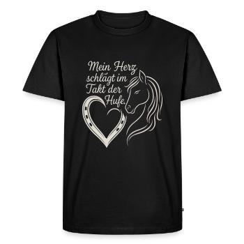Mon cœur bat au rythme des sabots - T-shirt Premium bio Homme - noir - Devant - Nico (187cm)