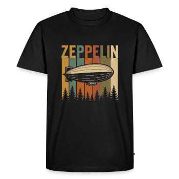 Zeppelin Retro Airship Design - Men's Premium Organic T-Shirt - black - Front - Nico (187cm)