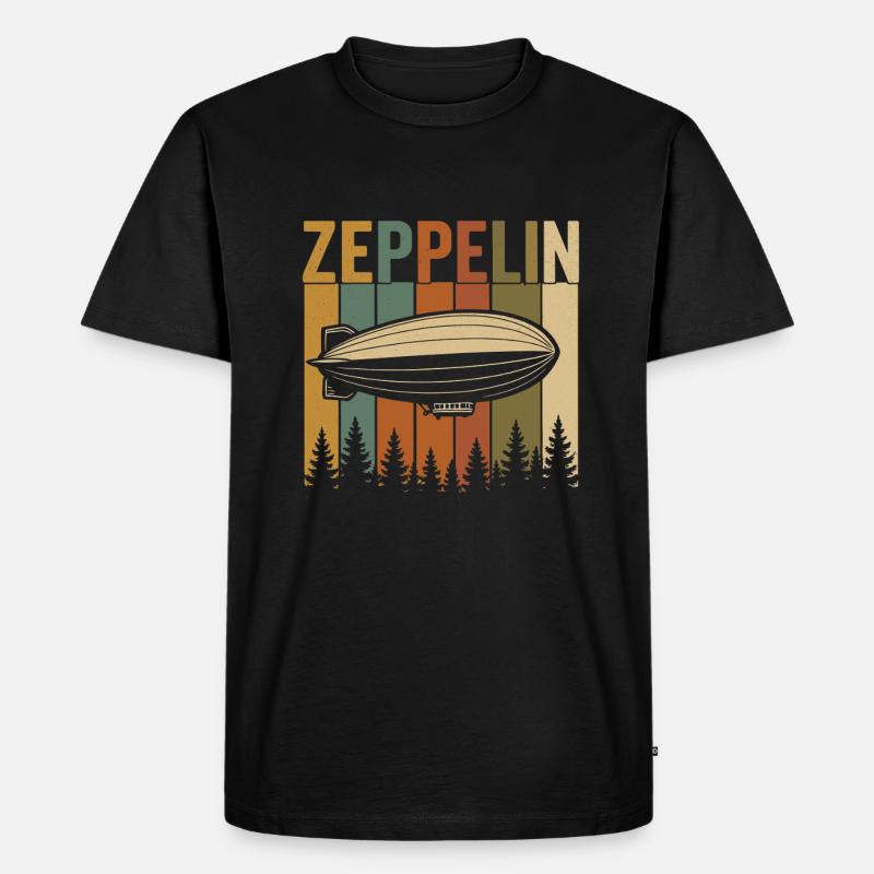 Conception rétro du dirigeable Zeppelin - T-shirt Premium bio Homme - noir