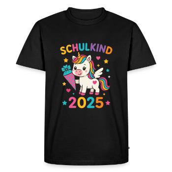 Écolier 2025 Unicorn Cône d’école - T-shirt Premium bio Homme - noir - Devant - Nico (187cm)