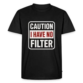 Caution – No filter available - Men's Premium Organic T-Shirt - black - Front - Nico (187cm)
