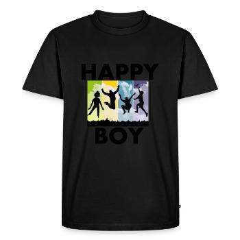 T-shirts HAPPY BOY - T-shirt Premium bio Homme - noir - Devant - Nico (187cm)