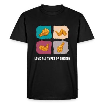 chickens "types pf chicken" chickenwings - Men's Premium Organic T-Shirt - black - Front - Nico (187cm)