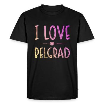 J’aime Belgrade - T-shirt Premium bio Homme - noir - Devant - Nico (187cm)