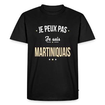 Je peux pas je suis Martiniquais - T-shirt Premium bio Homme - noir - Devant - Nico (187cm)