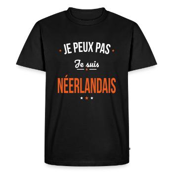 Je peux pas je suis Néerlandais - T-shirt Premium bio Homme - noir - Devant - Nico (187cm)