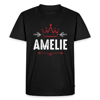 Amélie - T-shirt Premium bio Homme - noir - Devant - Nico (187cm)
