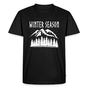 Saison hivernale Paysage enneigé Randonnée Nature - T-shirt Premium bio Homme - noir - Devant - Nico (187cm)