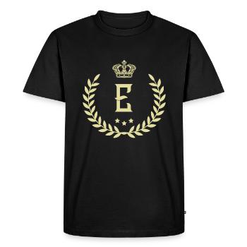 E Letter wreath - Men's Premium Organic T-Shirt - black - Front - Nico (187cm)
