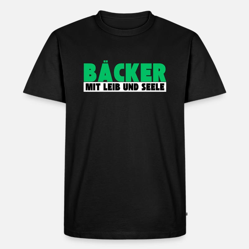 Bäcker mit Leib und Seele - Männer Premium Bio T-Shirt - Schwarz