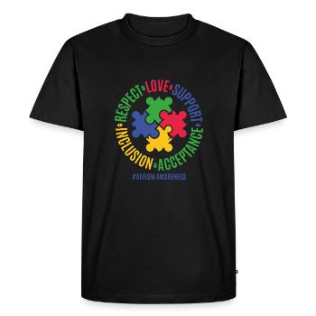 Respect Love Support Autism Awareness Month - Men's Premium Organic T-Shirt - black - Front - Nico (187cm)