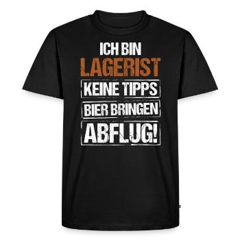 I'm a warehouse clerk - bring beer and take off - Men's Premium Organic T-Shirt - black - Front - Nico (187cm)