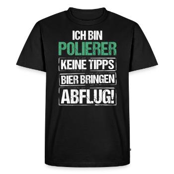 Je suis polisseur - apporte de la bière et décolle - T-shirt Premium bio Homme - noir - Devant - Nico (187cm)