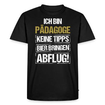 Je suis un éducateur - apporte de la bière et décolle - T-shirt Premium bio Homme - noir - Devant - Nico (187cm)