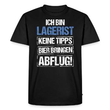 I'm a warehouse clerk - bring beer and take off - Men's Premium Organic T-Shirt - black - Front - Nico (187cm)