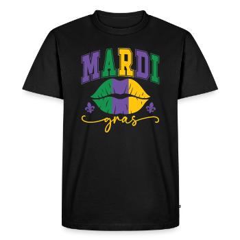 Mardi Gras Lips - Men's Premium Organic T-Shirt - black - Front - Nico (187cm)