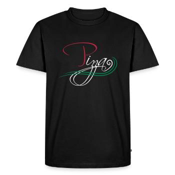flag colors cool logo italy font text love favorit - Men's Premium Organic T-Shirt - black - Front - Nico (187cm)