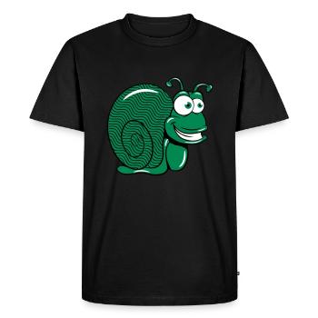Escargot drôle drôle - T-shirt Premium bio Homme - noir - Devant - Nico (187cm)
