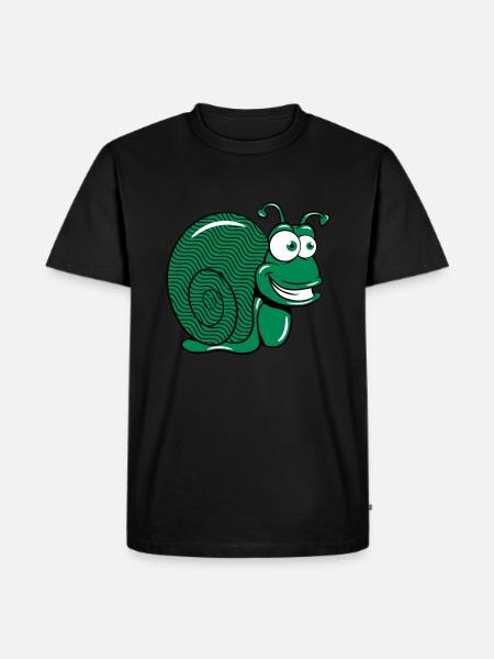 schnecke lustig witzig - Männer Premium Bio T-Shirt - Schwarz