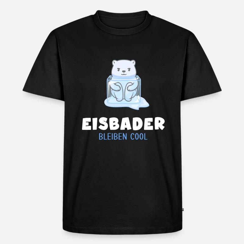 winterschwimmen eisbad winterbader kälteresistent - Männer Premium Bio T-Shirt - Schwarz