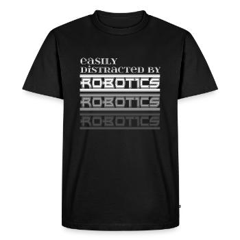 Distrait par les robots Ingénierie Mécanique - T-shirt Premium bio Homme - noir - Devant - Nico (187cm)