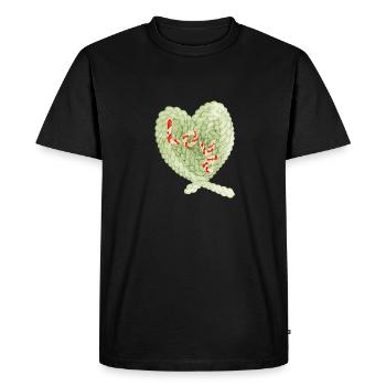 Cœur - T-shirt Premium bio Homme - noir - Devant - Nico (187cm)